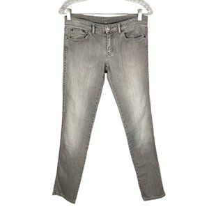 Red Valentino Womens Gray Skinny Jeans Pleated Pocket made in Italy size 26